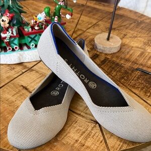 Rothy's Women's Light Gray Flats with Blue Trim